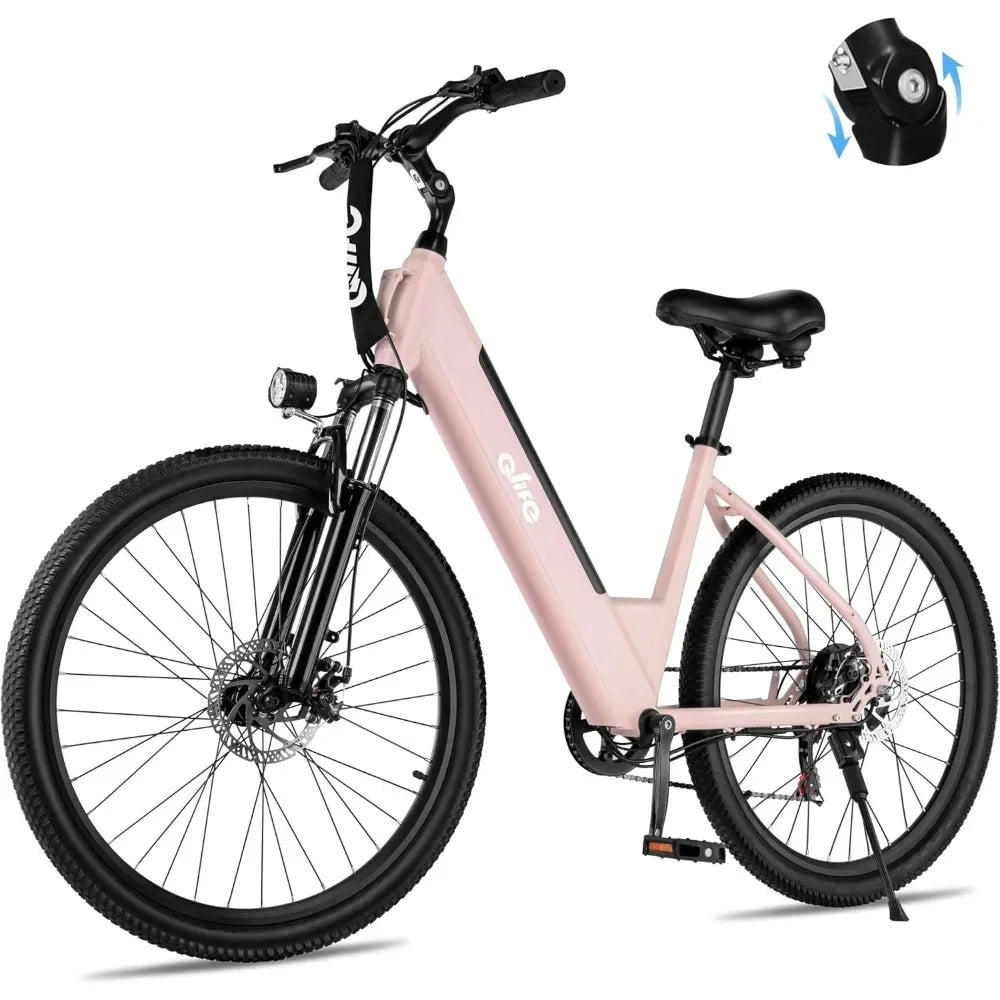26" Step-Through Electric Commuter Bike for Adults | 22MPH Peak 750W Ebike