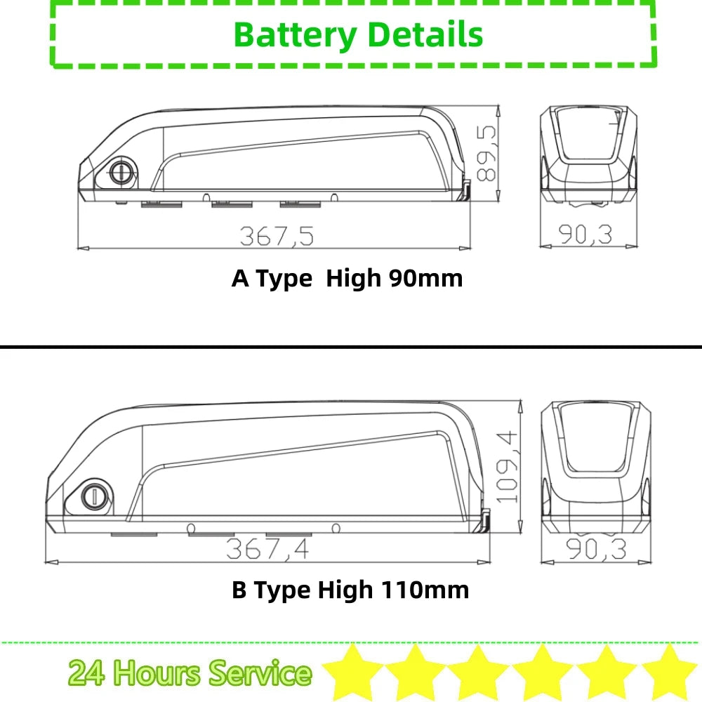 Hailong 1 HL E-bike Battery 36V 48V | Long Range Power Pack