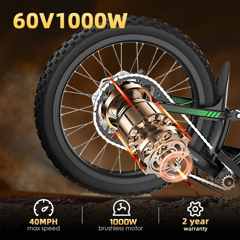 Freego N3 Electric Bike 3000W 60V 25Ah | Fast E-Bike for Adults