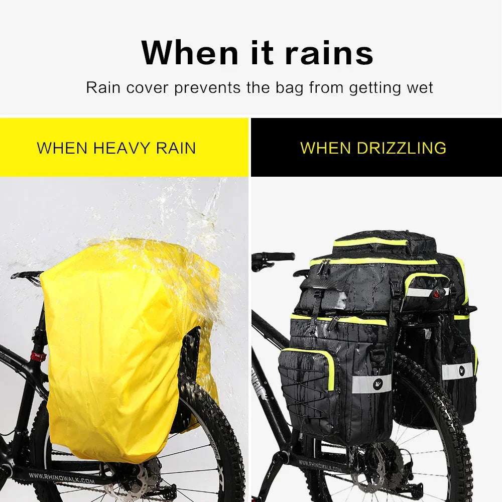 Bicycle Pannier Bag – Waterproof 3-in-1 Saddle Backpack | Rhinowalk