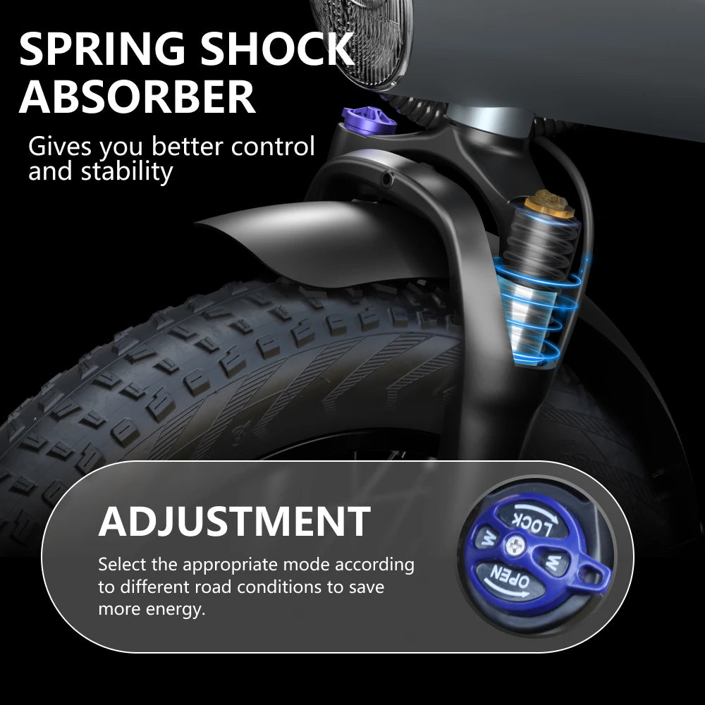 HX Q20PRO 2000W Fat Tire Folding E-Bike - Long Range Power