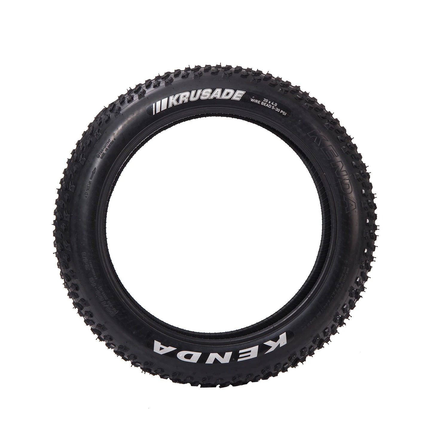 Kenda K1188 Krusade 20x4.0 Fat Bike Tire – Wire Clincher SRC Black