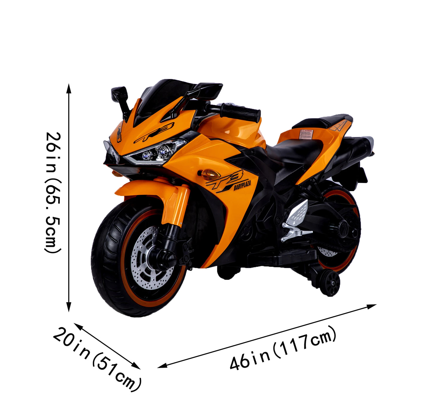 12V Kids Motorcycle Ride-On Toy with Training Wheels