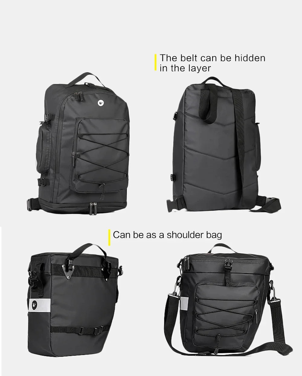 Bicycle Pannier Bag – Waterproof 3-in-1 Saddle Backpack | Rhinowalk