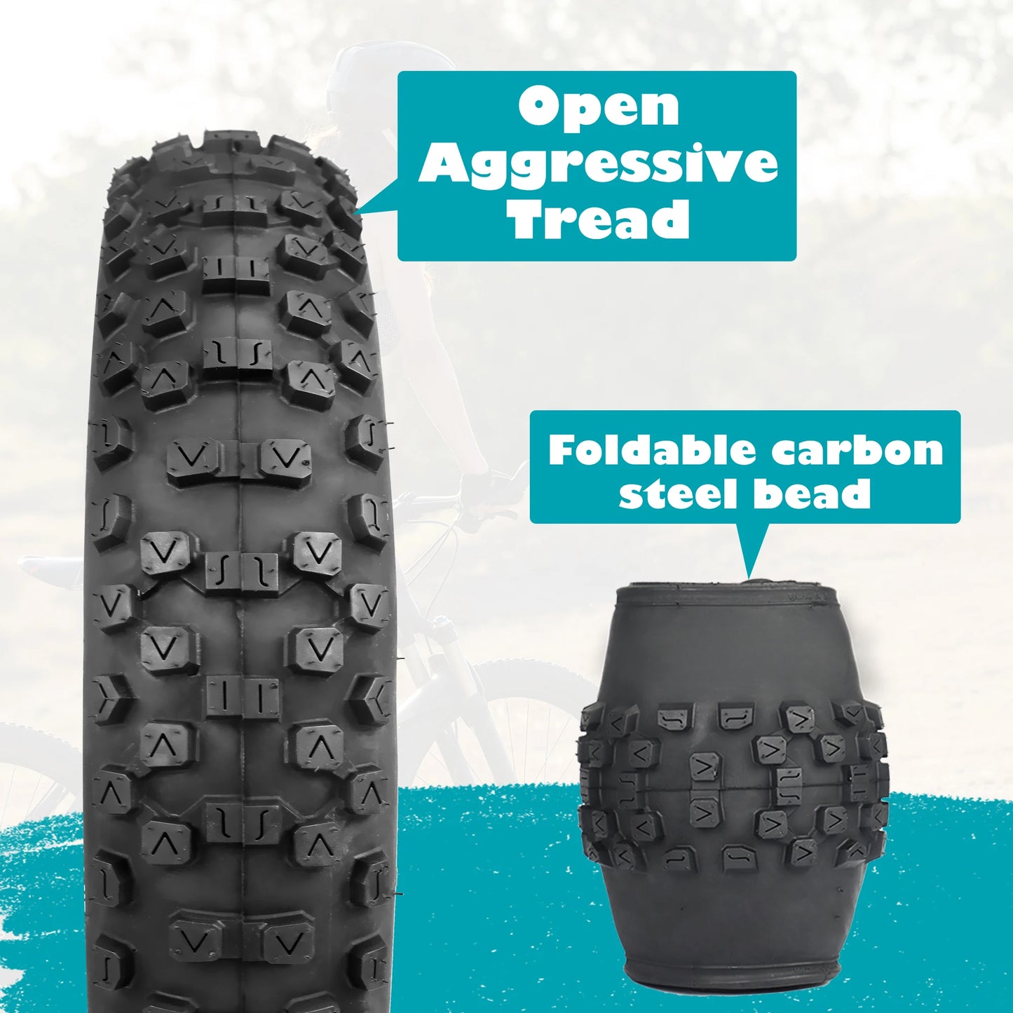 ZUKKA 2 Pack Fat Tire for E-Bike | 20x4.0 Heavy-Duty Mountain & Snow Bike Tires