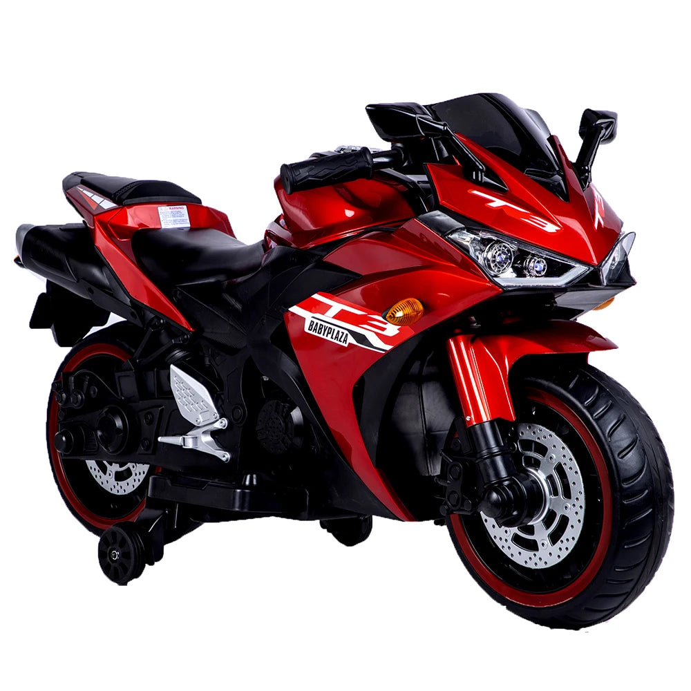 12V Kids Motorcycle Ride-On Toy with Training Wheels