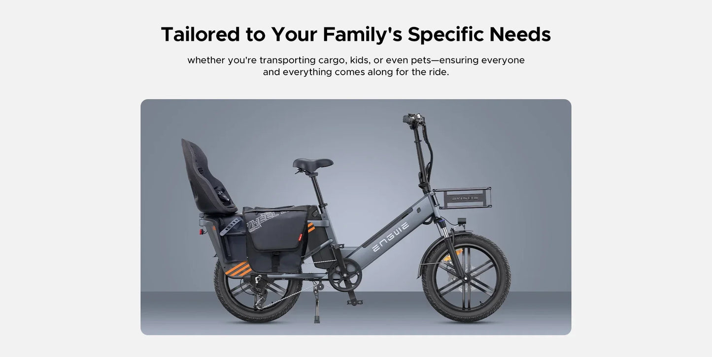 Engwe LE20 250W Electric Cargo Bike | Dual Battery 38.4Ah