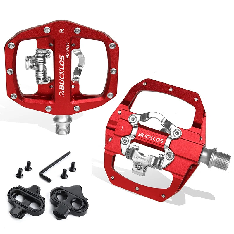 BUCKLOS Dual Function MTB E-Bike Pedals – SPD & Flat Platform