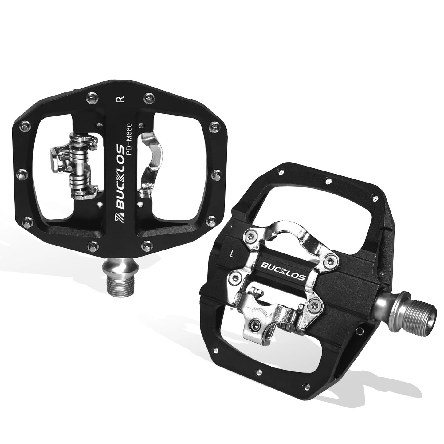 BUCKLOS Dual Function MTB E-Bike Pedals – SPD & Flat Platform