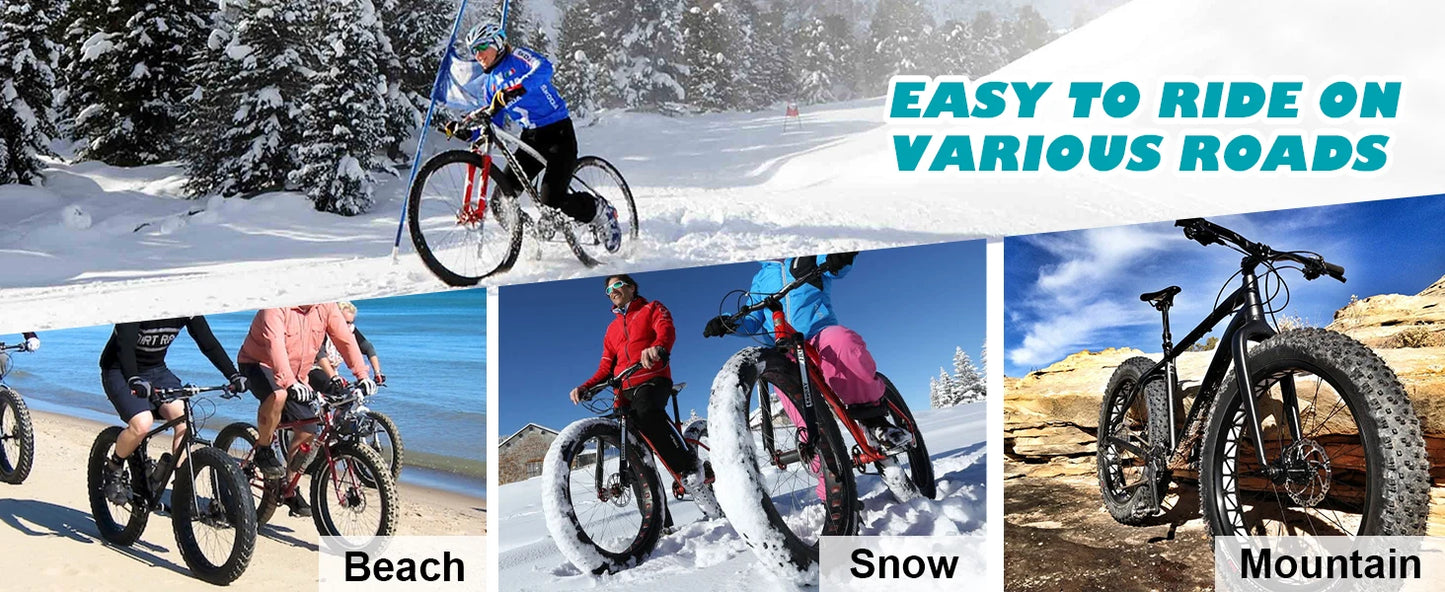 ZUKKA 26x3.0 E-Bike Fat Tire – Heavy-Duty Mountain & Snow Bike Tire | Black