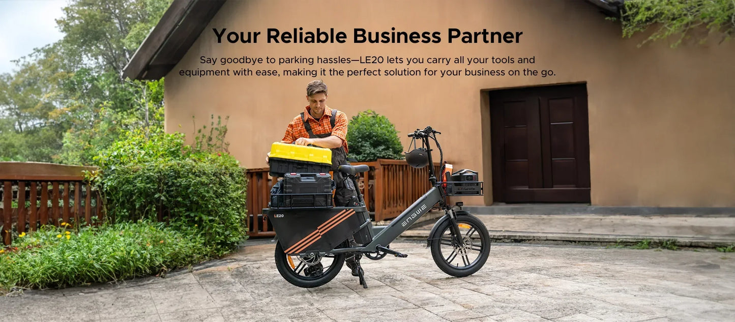 Engwe LE20 250W Electric Cargo Bike | Dual Battery 38.4Ah