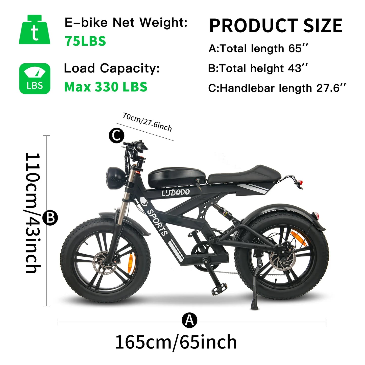 750W Snow-Proof E-Bike – 48V 17.5Ah Fat Tire Electric Bicycle for Adults | Free Shipping