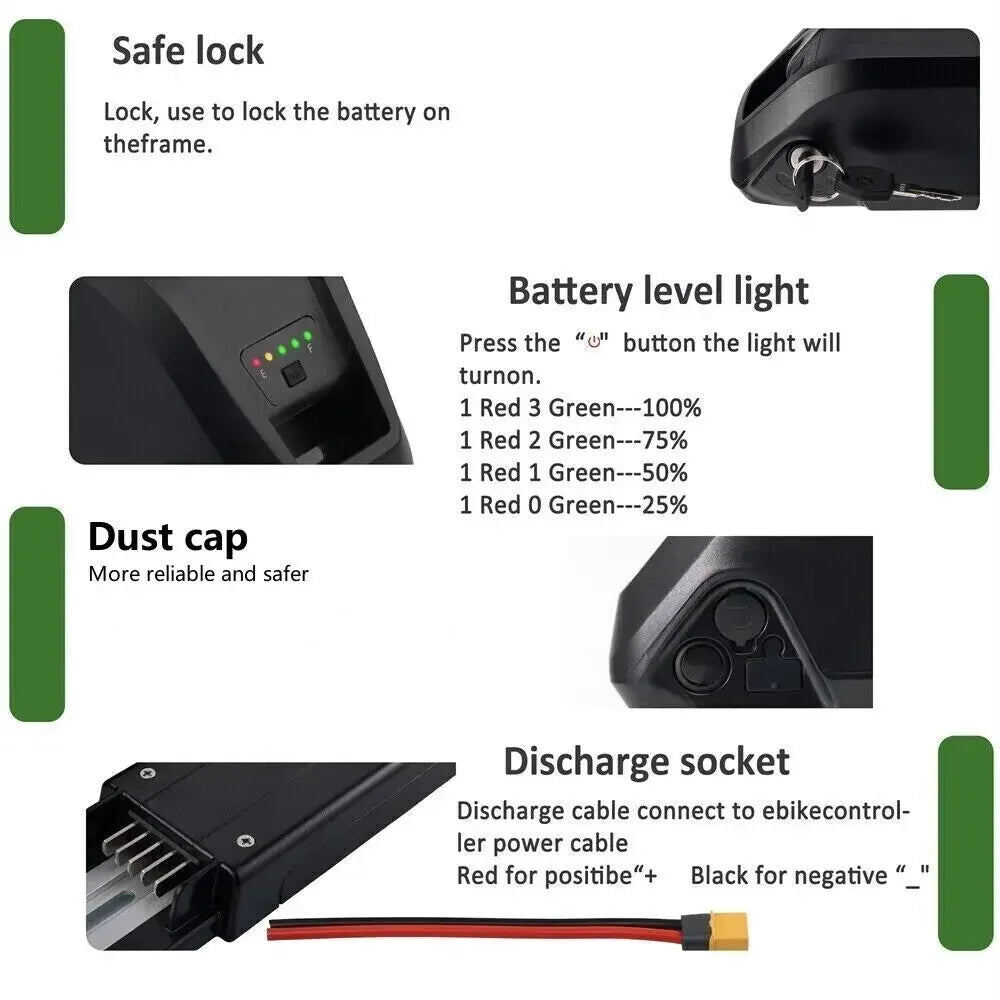 Hailong Ebike Battery 36V/48V – 10Ah–20Ah Long Range Lithium Packs