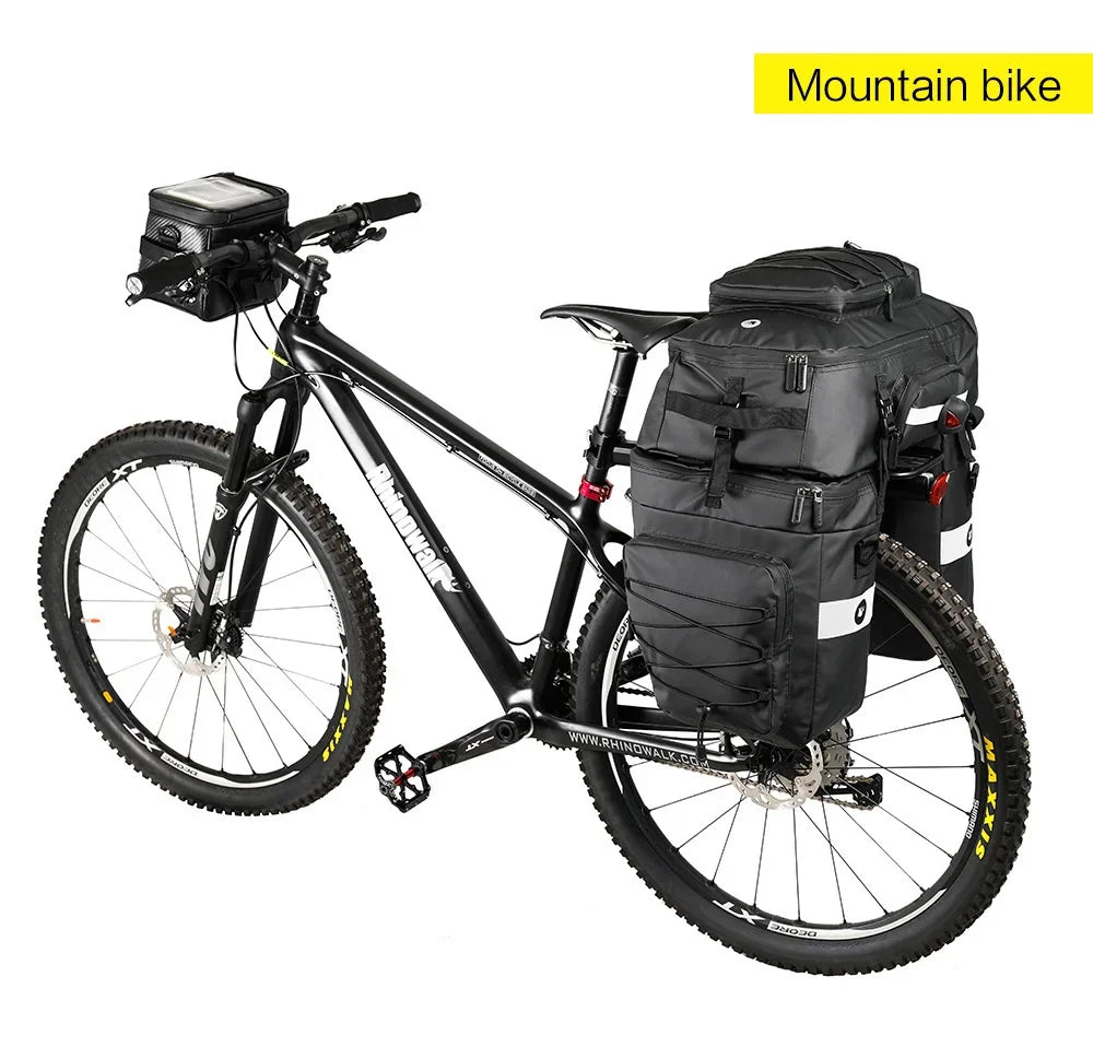 Bicycle Pannier Bag – Waterproof 3-in-1 Saddle Backpack | Rhinowalk