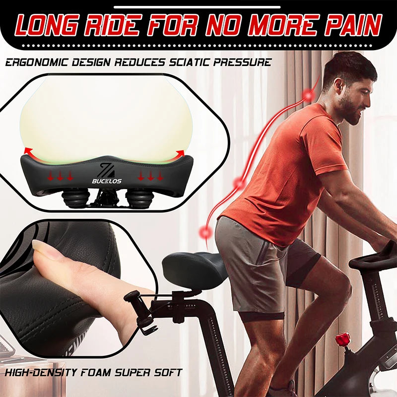 BUCKLOS Widen Thicken Over-sized Bike Saddle (300mm x 356mm)