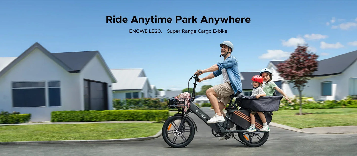 Engwe LE20 250W Electric Cargo Bike | Dual Battery 38.4Ah