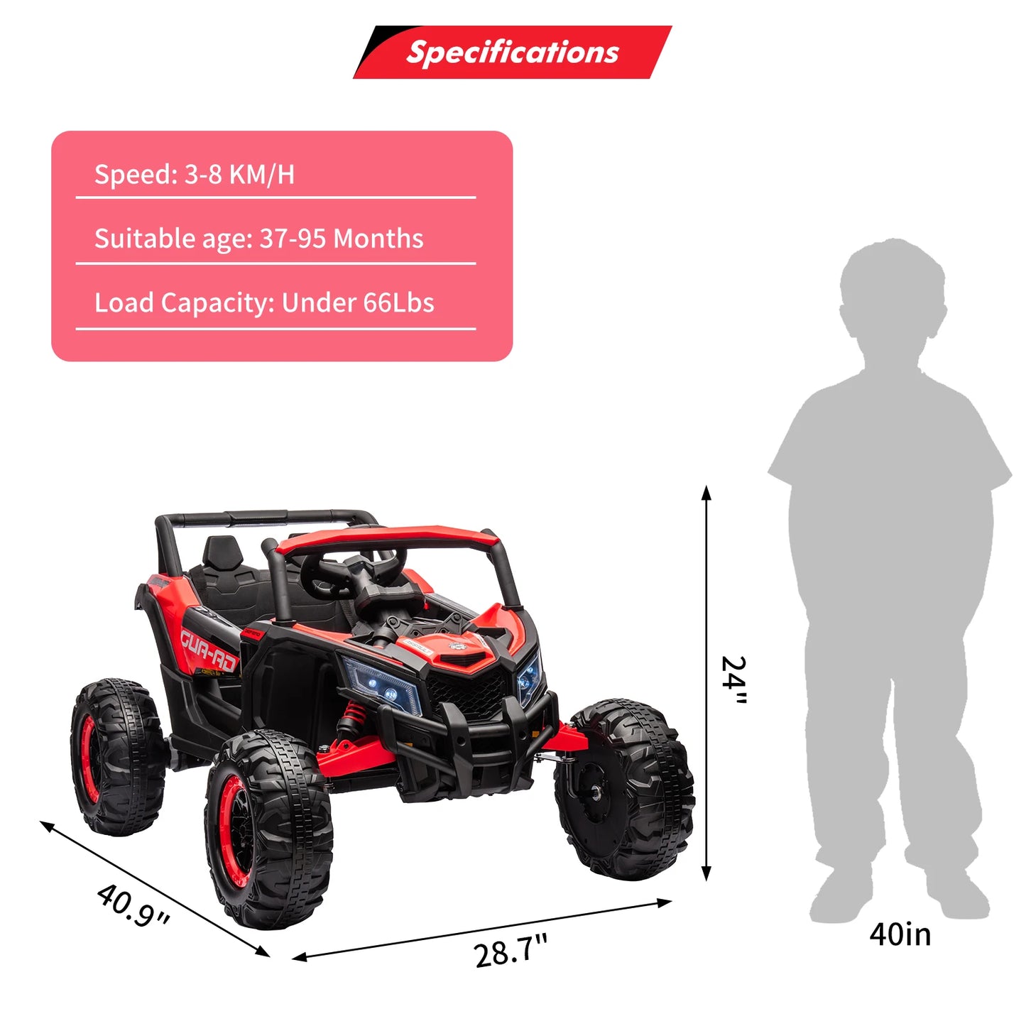 24V Ride-On UTV Car – Battery-Powered Electric Vehicles for Kids