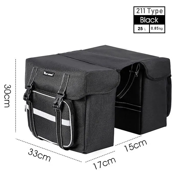 WEST BIKING 25L E-Bike Rear Seat Pannier Bag – Double Trunk