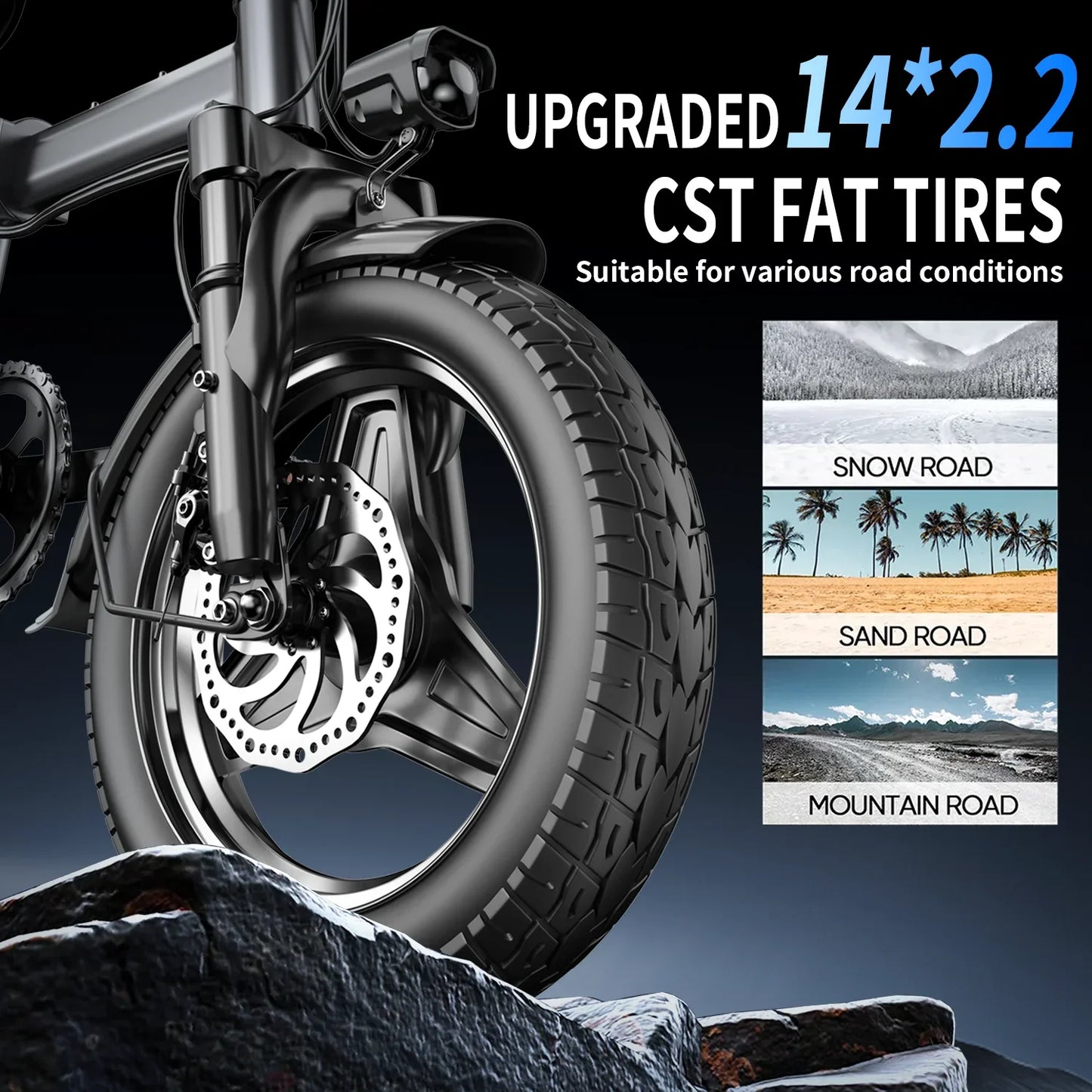 Folding Electric Bike F12 – 500W 48V 15Ah Fat Tire E-Bike
