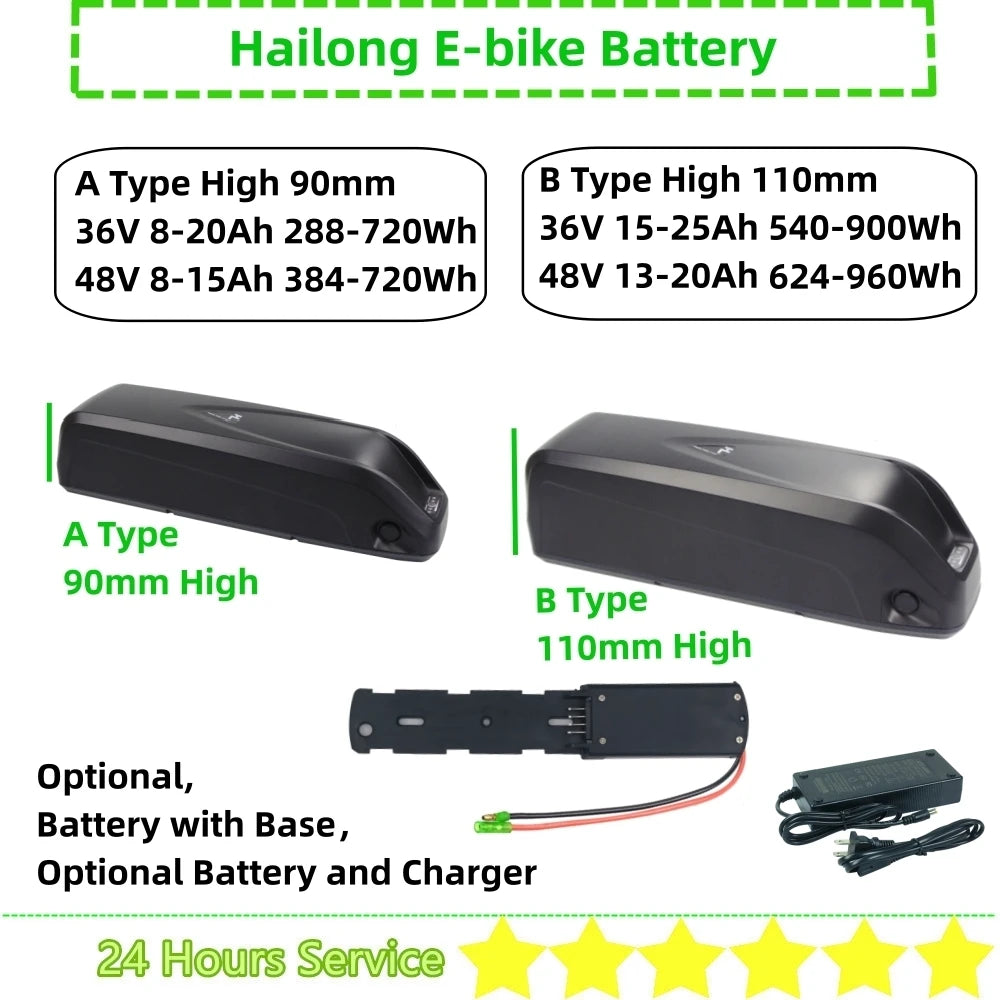 Hailong 1 HL E-bike Battery 36V 48V | Long Range Power Pack