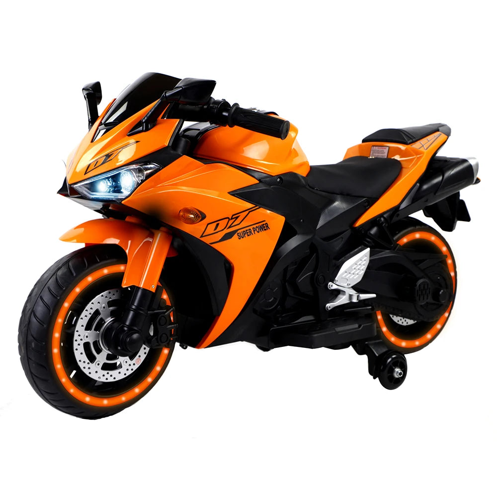 12V Kids Motorcycle Ride-On Toy with Training Wheels