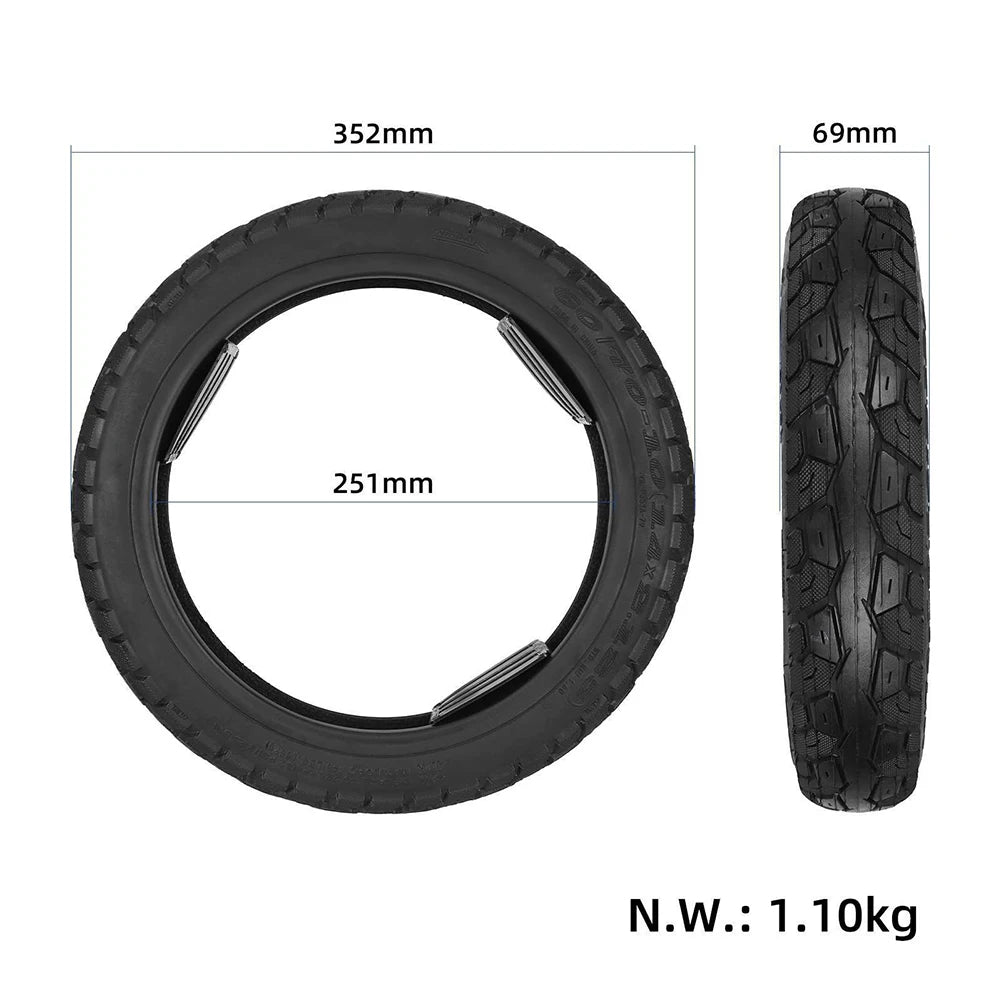 14x2.125 Tubeless Tire (352×69mm) for Electric Bicycles