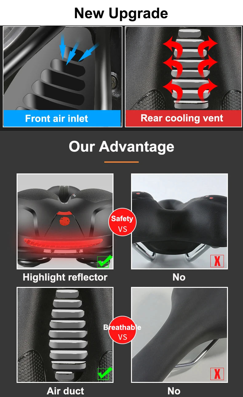 Hollow Breathable Shock-Absorbing E-Bike Saddle Seat