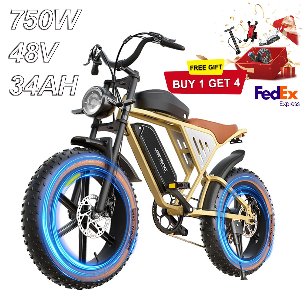 E-Bike X70 750W Dual Battery | 120 Mile Long Range Electric Fat Bike