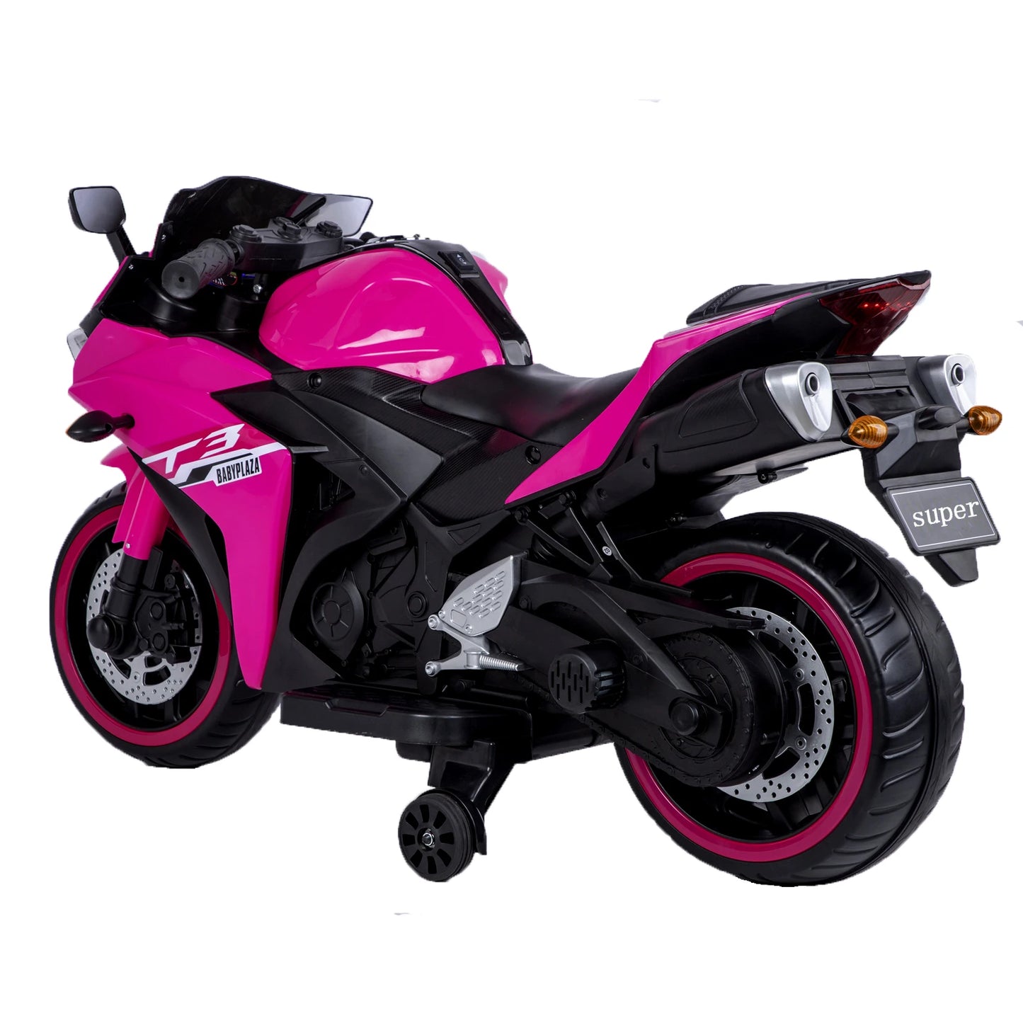 12V Kids Motorcycle Ride-On Toy with Training Wheels