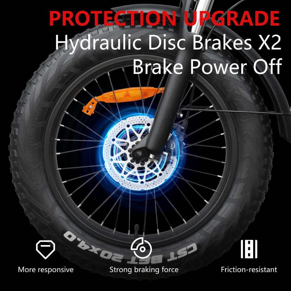 HX Q20PRO 2000W Fat Tire Folding E-Bike - Long Range Power