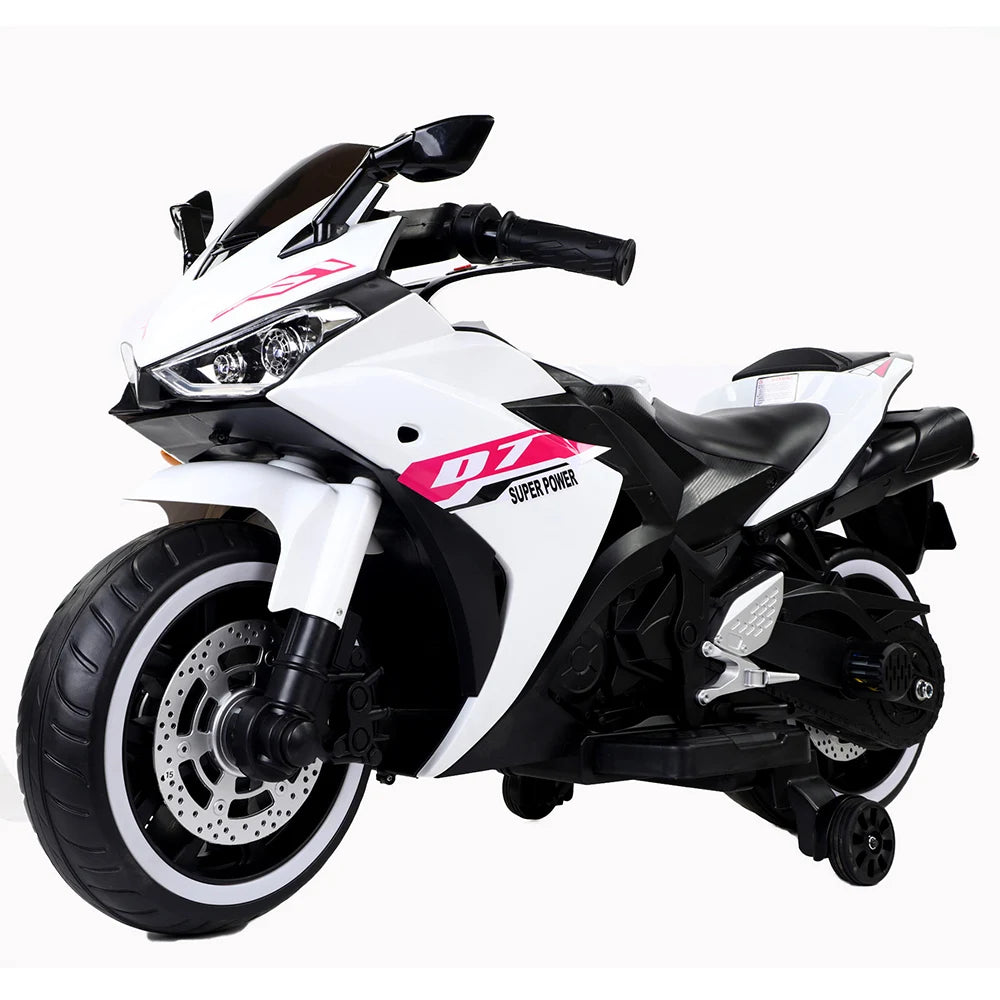 12V Kids Motorcycle Ride-On Toy with Training Wheels