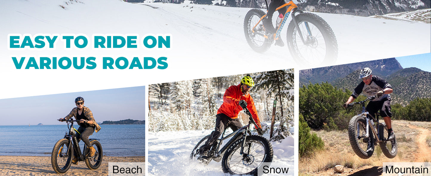 ZUKKA 2 Pack Fat Tire for E-Bike | 20x4.0 Heavy-Duty Mountain & Snow Bike Tires
