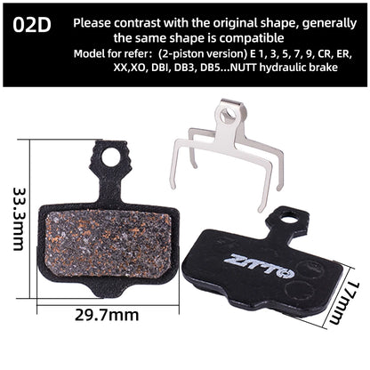 ZTTO 4 Pairs MTB Semi-Metallic Brake Pads for Bicycle Disc Brakes My Store