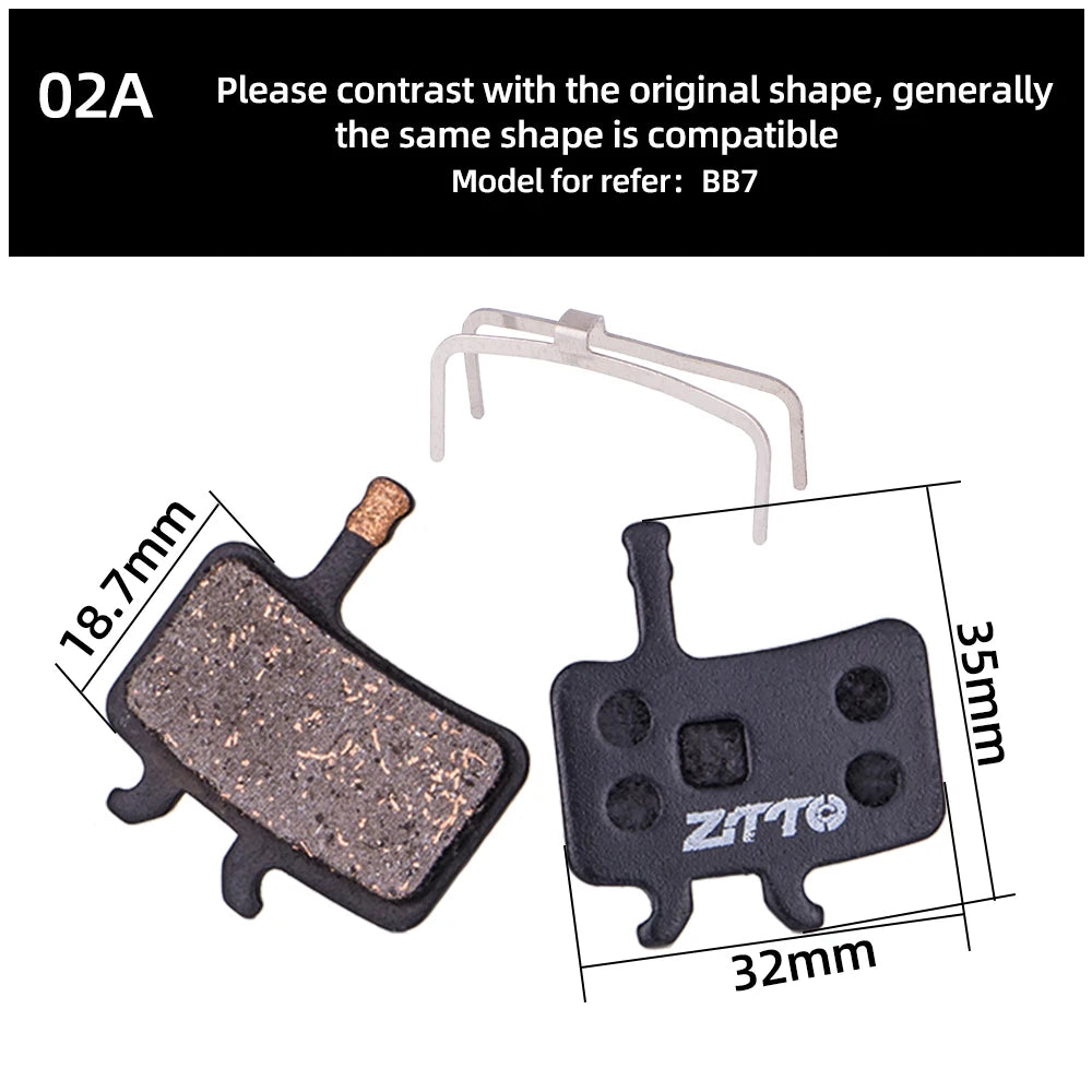 ZTTO 4 Pairs MTB Semi-Metallic Brake Pads for Bicycle Disc Brakes My Store