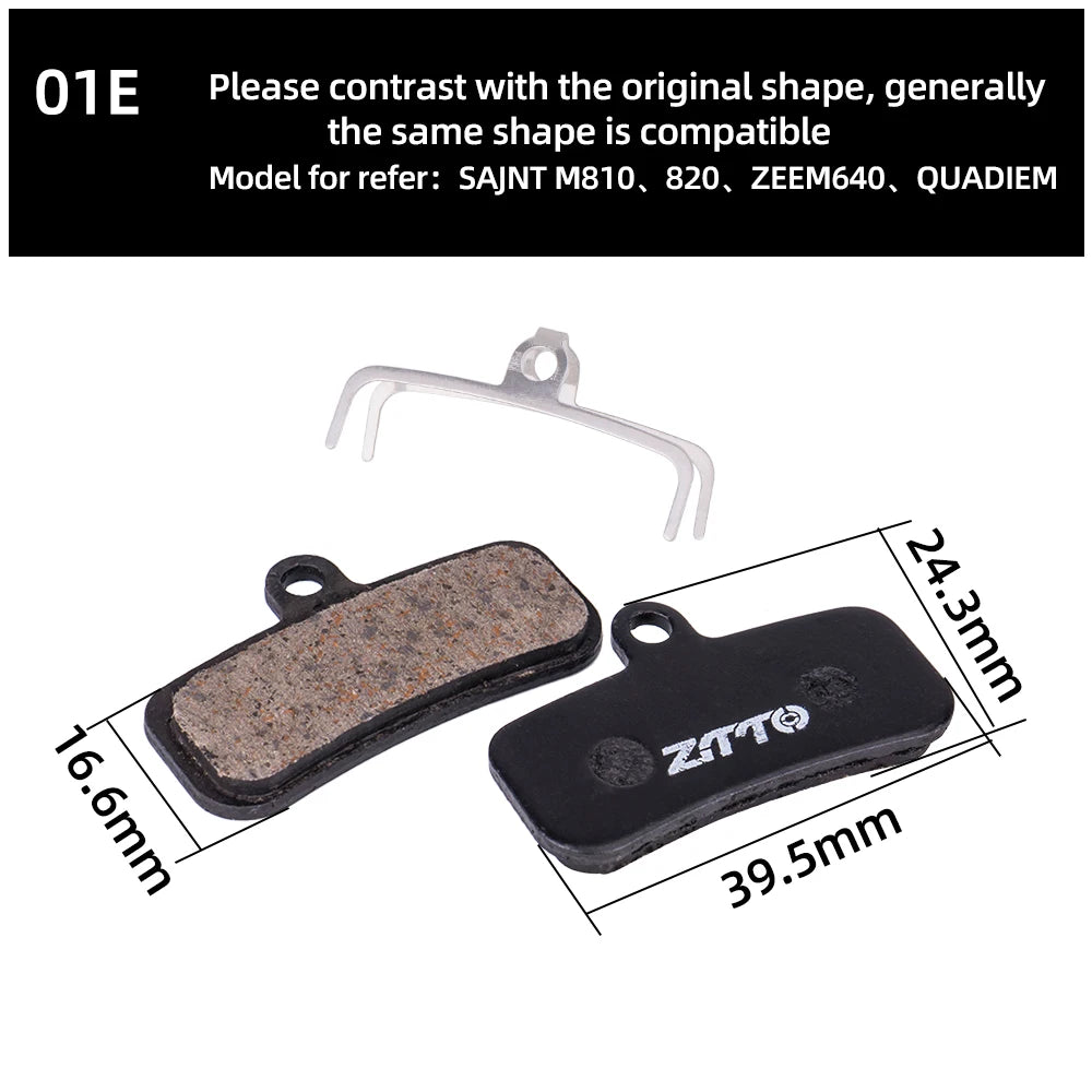 ZTTO 4 Pairs MTB Semi-Metallic Brake Pads for Bicycle Disc Brakes My Store