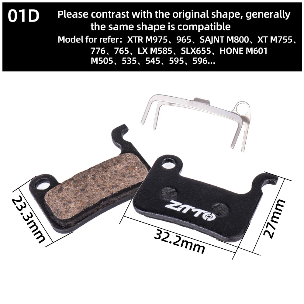 ZTTO 4 Pairs MTB Semi-Metallic Brake Pads for Bicycle Disc Brakes My Store