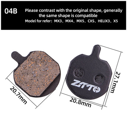 ZTTO 4 Pairs MTB Semi-Metallic Brake Pads for Bicycle Disc Brakes My Store