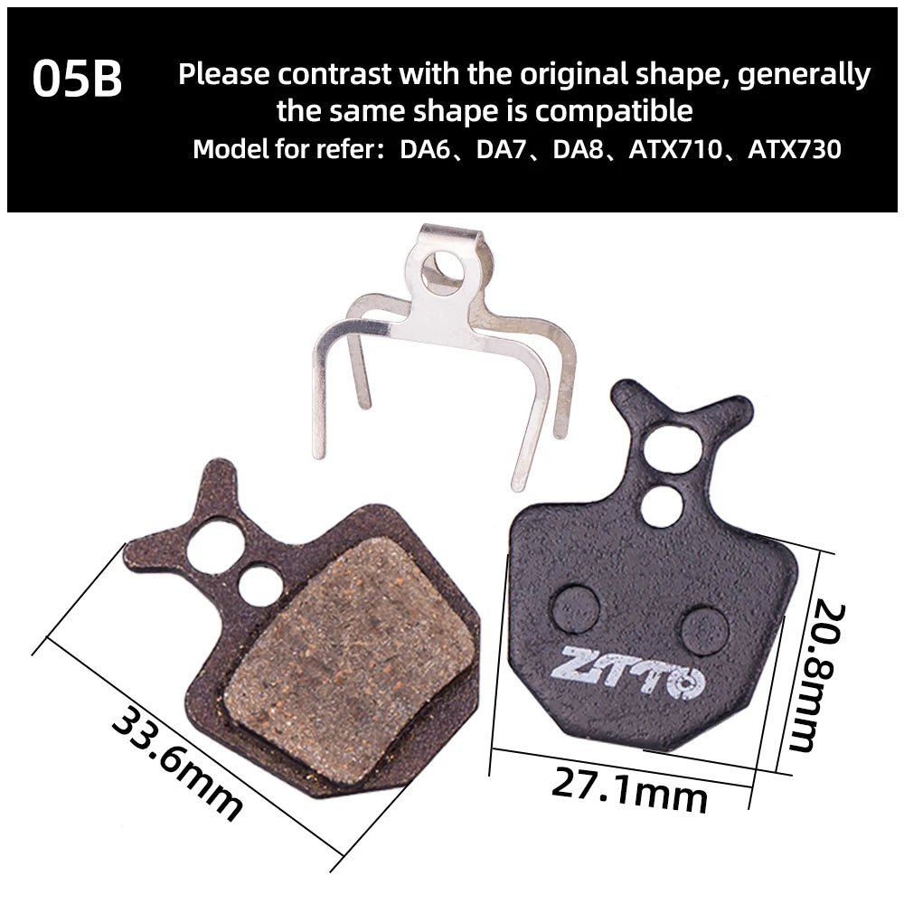 ZTTO 4 Pairs MTB Semi-Metallic Brake Pads for Bicycle Disc Brakes My Store