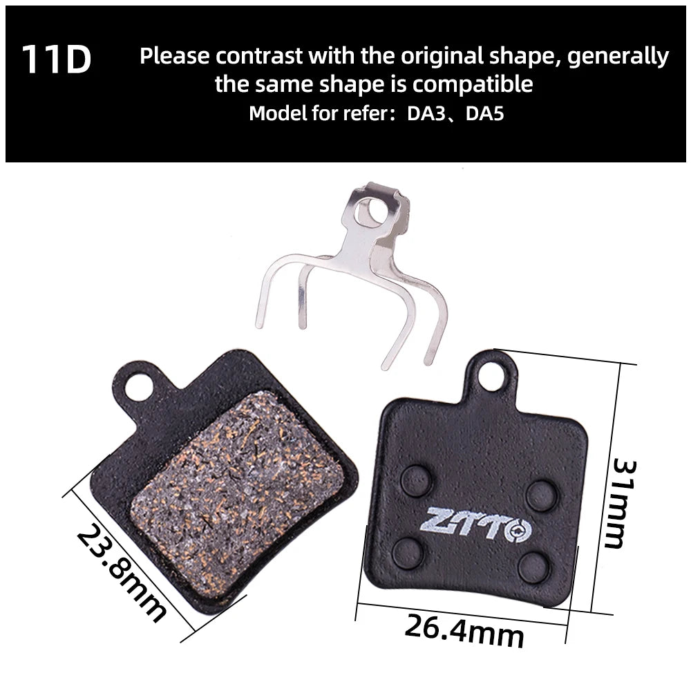 ZTTO 4 Pairs MTB Semi-Metallic Brake Pads for Bicycle Disc Brakes My Store