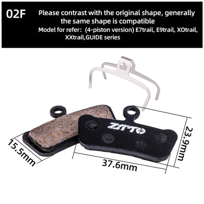 ZTTO 4 Pairs MTB Semi-Metallic Brake Pads for Bicycle Disc Brakes My Store