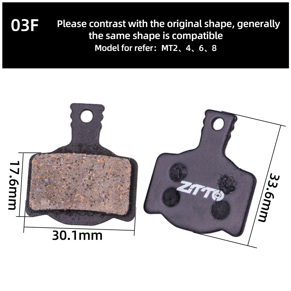 ZTTO 4 Pairs MTB Semi-Metallic Brake Pads for Bicycle Disc Brakes My Store