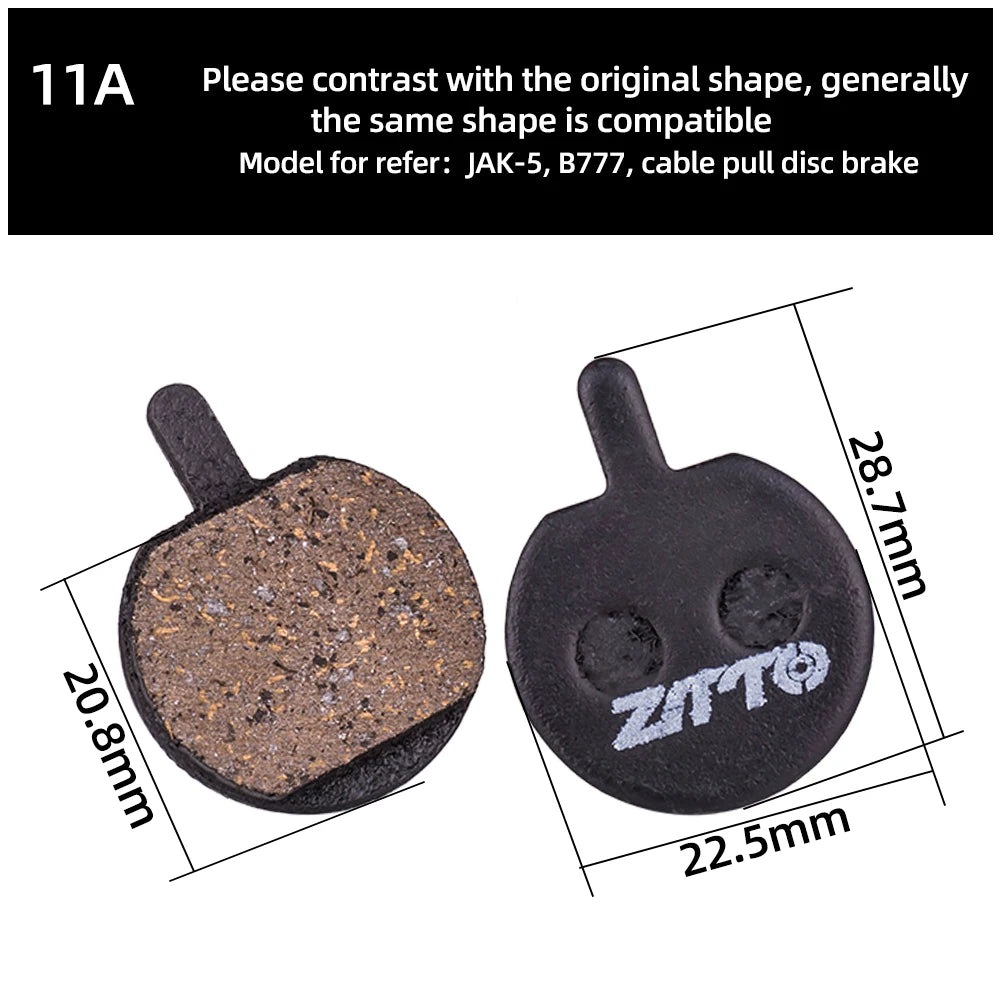 ZTTO 4 Pairs MTB Semi-Metallic Brake Pads for Bicycle Disc Brakes My Store