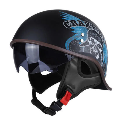 Retro Motorcycle Half Helmet – Vintage Style for Harley Riders - Electric Bikes & Accessories