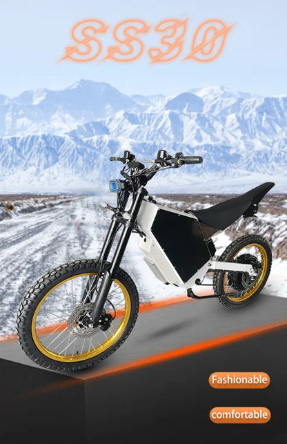 "Free shipping from E-Bikes and Accessories. Discover the New High Power Electric Dirt Bike with 5000W-15000W motor, 75 mph speed, and over 40 mile range. Perfect for off-road adventures."