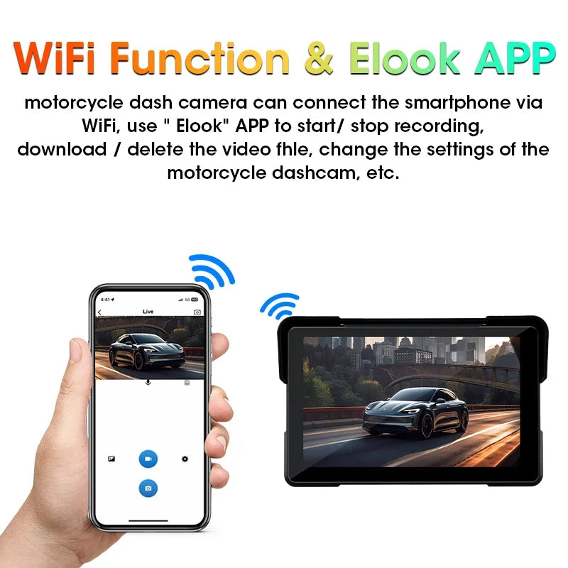 Best 5/7 Inch CarPlay Motorcycle 2K HD DVR GPS – Wireless & Waterproof