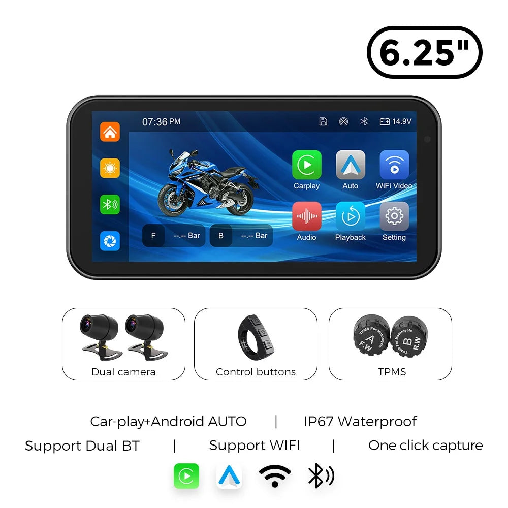 E-Bike GPS Navigation with Wireless CarPlay and Android Auto