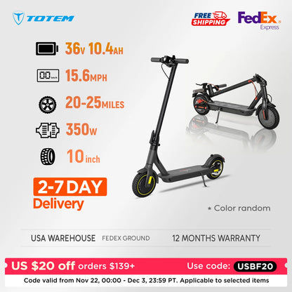 Electric Scooter Moped 21MPH 37.5 Miles 36V 350W | Free Shipping Electric Bikes & Accessories