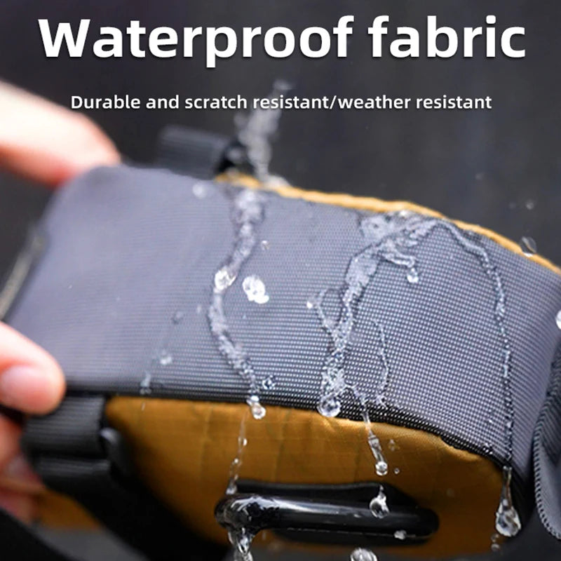 Waterproof fabric being tested with water droplets on a product