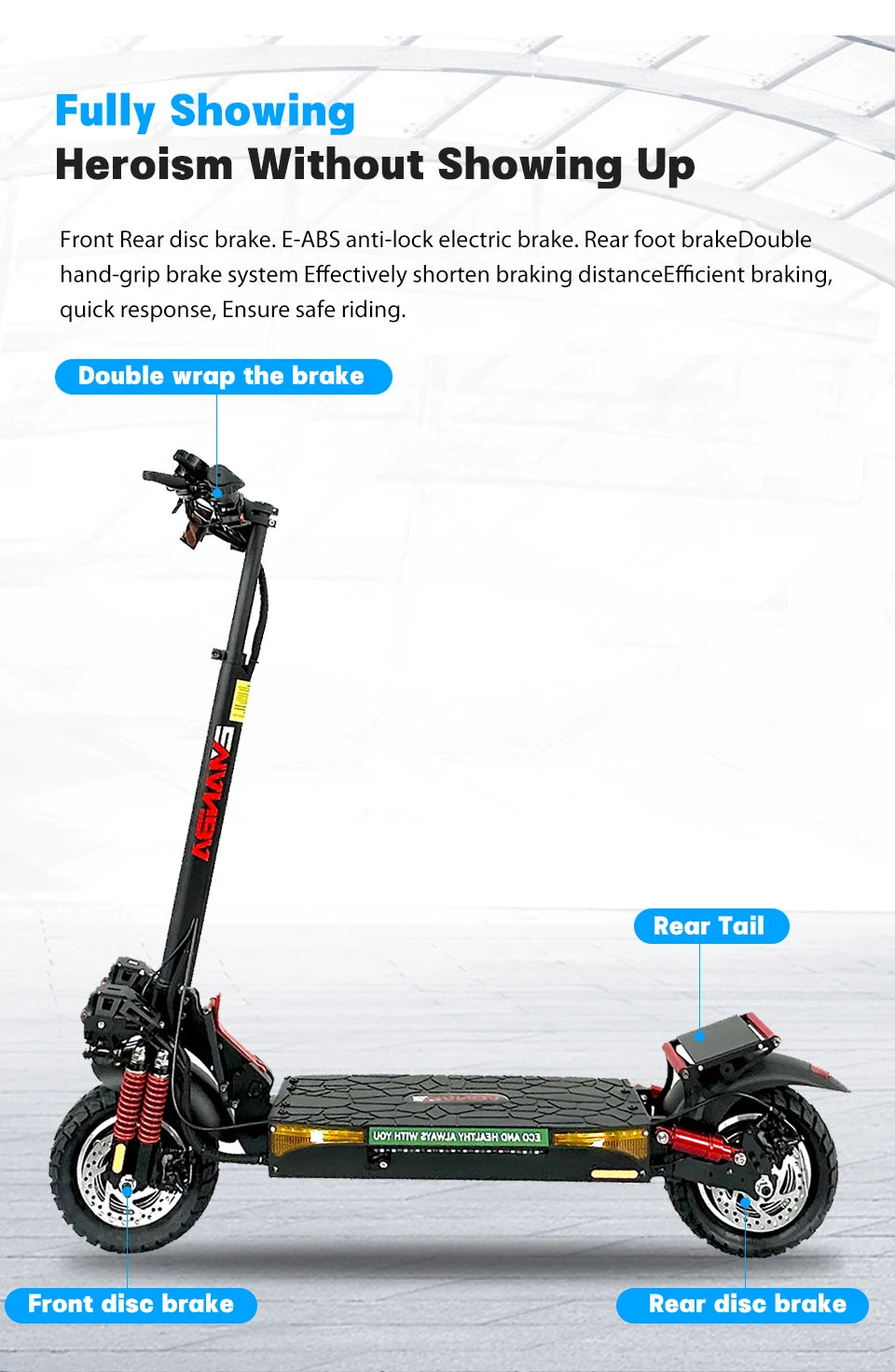 Electric Scooter for Adult, E-Scooter, 1600W Dual Motors, 18 AH, Max Speed up to 50km, Max Distance 60km, EU and USA Warehouse Electric Bikes & Accessories