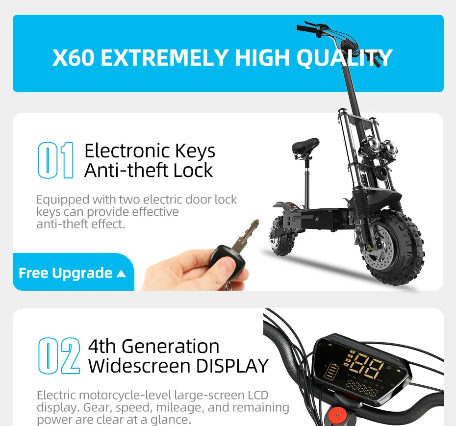 6000W Dual Motors Electric Scooter for Adults